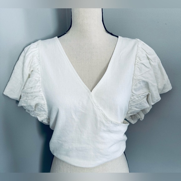 Free People Can't Get Enough Wrap Top in Ivory, Small, EUC - Picture 7 of 14